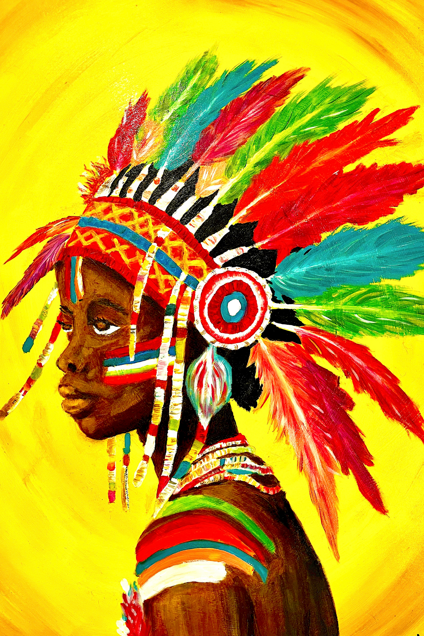 Afro- native girl Paper print