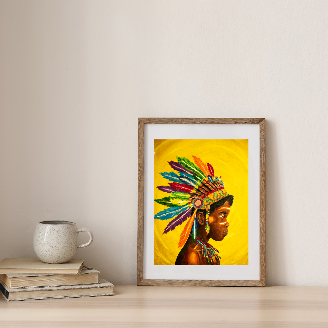 Afro Native boy on Canvas