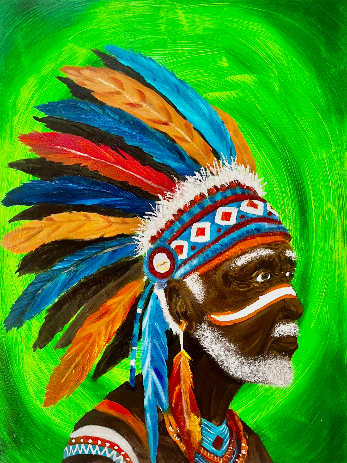 Elder Indigenous Man Paper print